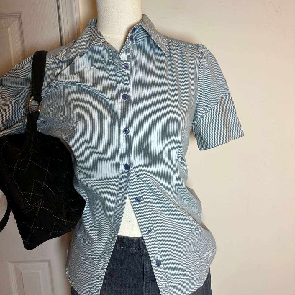 Y2K Blue Striped women’s Shirt